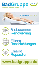 BadGruppe reparieret Badewannen, Acrylwannen, Lacksch&auml;den, Fliesensch&auml;den und f&uuml;hrt Fliesenbeschichtungen